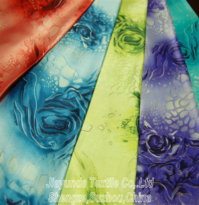 calico/print foil ployester  satin for garment, dress