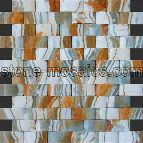 blue jade onyx 3D onyx mosaic tile