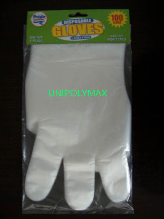 PE (Poly) Glove on Cardboard