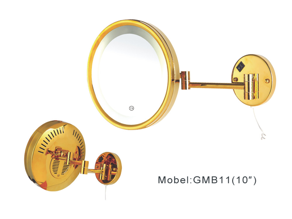 GMB11  10&quot; Wall  Mounted Cosmetic  Mirror  with  LED  Lighting