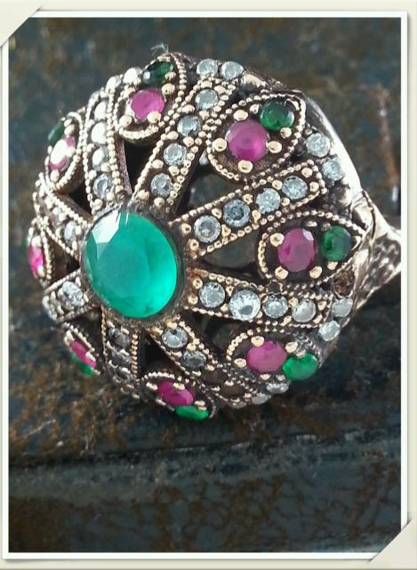 Turkish Silver Jewelry Ring Hydro Emerald Harim Al Sultan Grand Bazaar Jewellery Jewelers