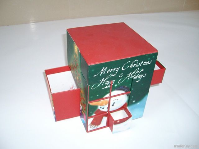 Christmas chocolate box with 24 pulling drawers