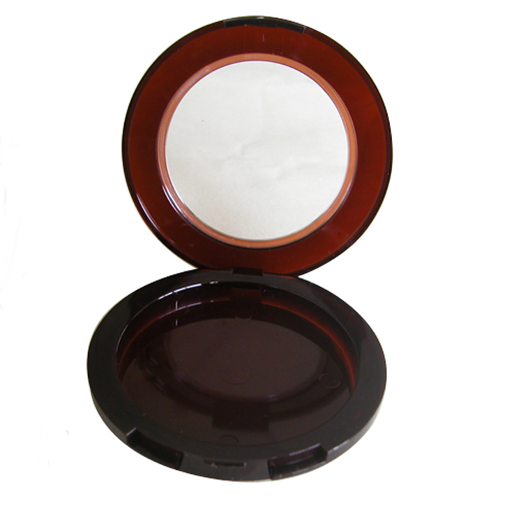 plastic round powder box with transparent window