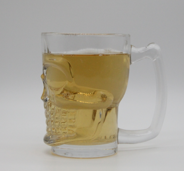 Skull glass MUG, beer  stein, skull beer mug