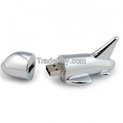 Stainless Steel Plane USB Jump Flash Drive Disk 1GB-64GB