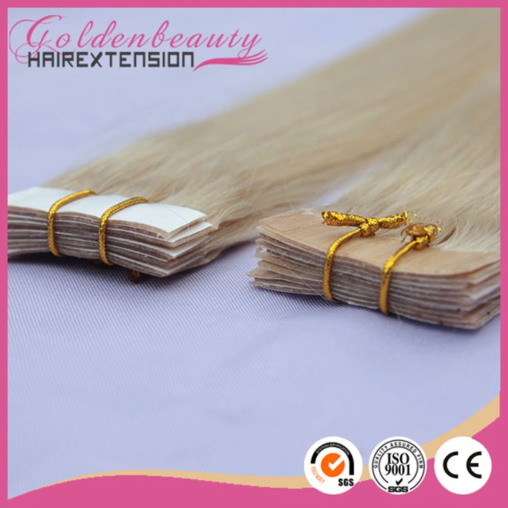 PU skin weft top quality brazilian remy hair quality seamless hair extension