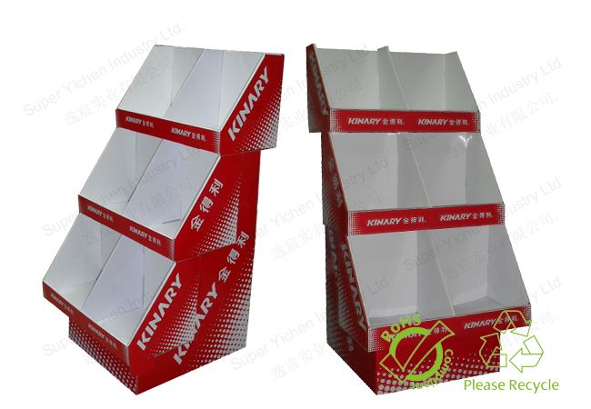 High Quality Custom Floor Cardboard Paper Display Stand for Chips