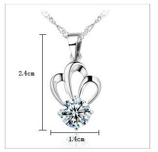 silver pendants, Imperial crown shape fashion jewelry, silver plated platinum