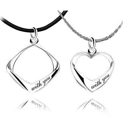 silver pendants, lover couple necklace