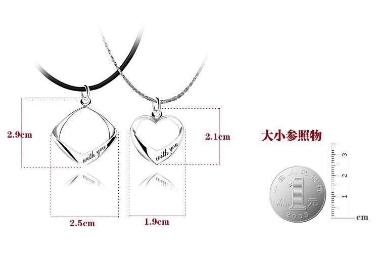 silver pendants, lover couple necklace