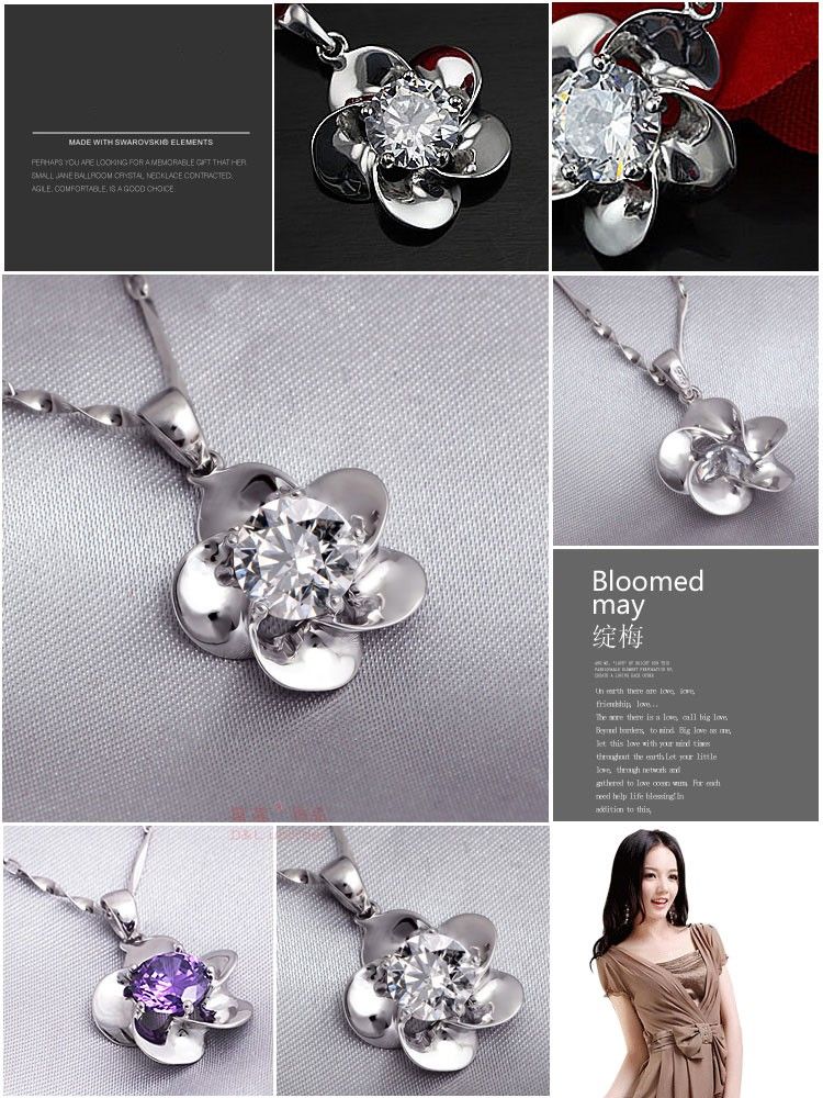 supply fashion jewelry, nice plum flower pendant, 100% brand-new, platinum quality