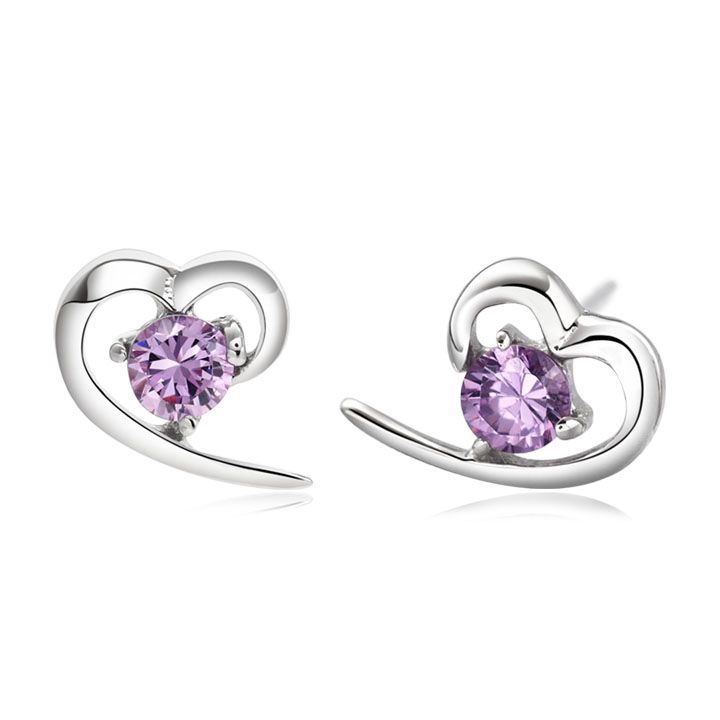 sterling silver earrings, heart shape jewelry