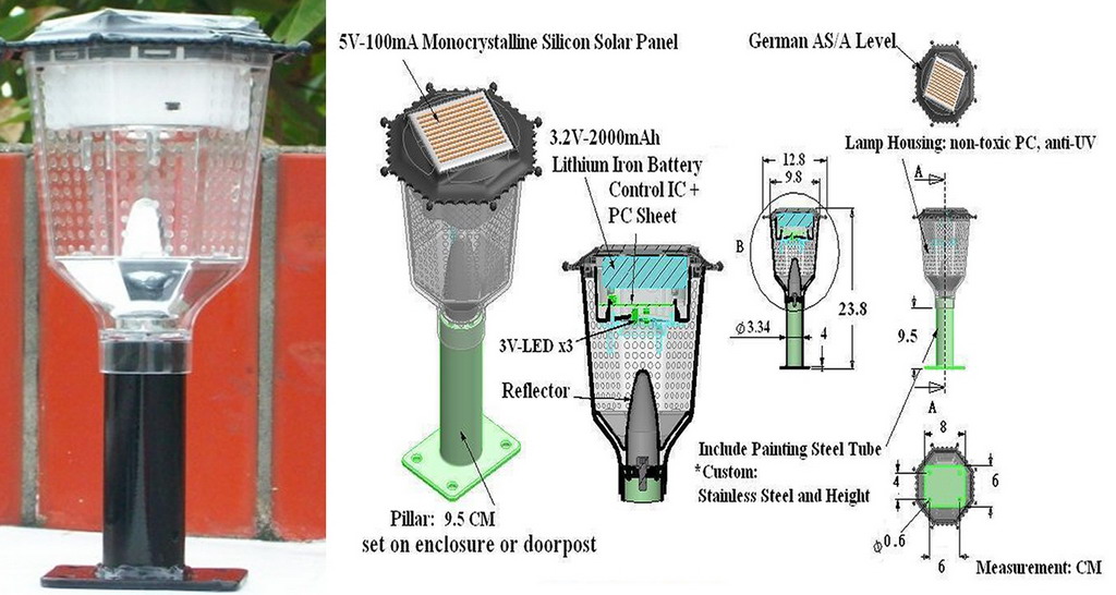 AT01-Green Energy: Solar LED Garden Light / Lamp