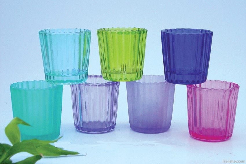 Colored Glass Candle Holders