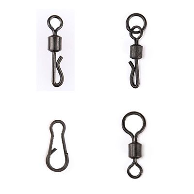 matte black Carp Fishing swivel  rolling swivel  long body quick change with ring Tackle