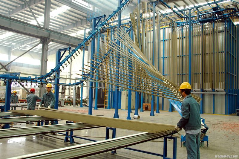 vertical type aluminium profile powder coating line