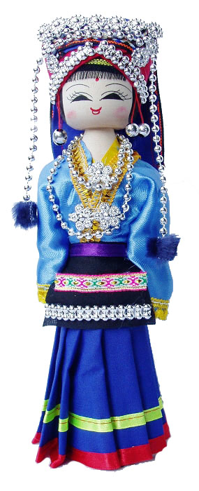 fashonable chinese handmade minority costume dolls for room decoration