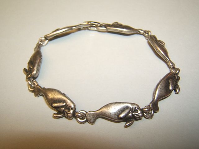 Tropical Jewelry, Silver Plated with Antique Finish Manatee Bracelet, #2018-1, Sea Life, Gifts, Designer Jewelry, Latest fashions