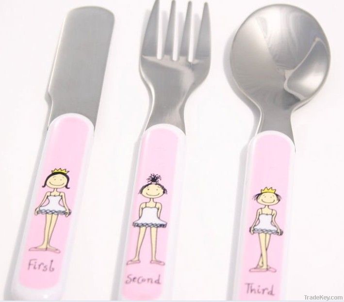 children&#039;s cutlery in cartoon style