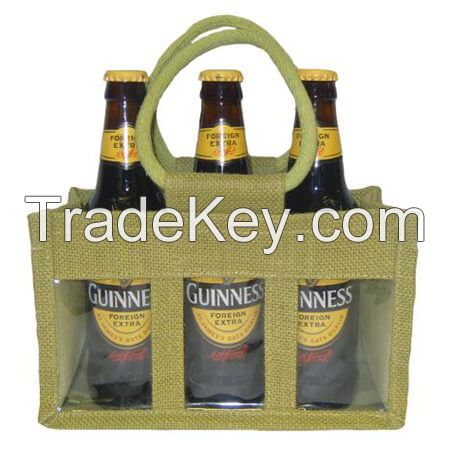 3 Jar jute bag with PVC window