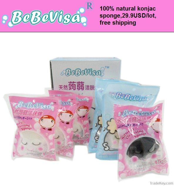 Bebevisa konjac sponge, hot sell in korean, japan, stars recommed, perfect