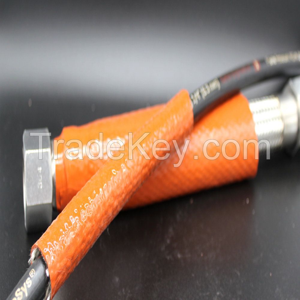 Aerospace grade Silicone Fiberglass Knitted Fire Sleeve