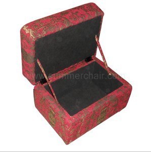 elegant fabric storage ottoman
