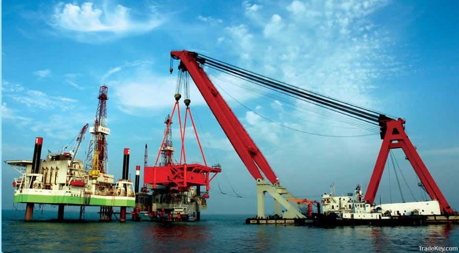 used Floating Crane 500t Cheap Sell Crane Barge Vessel 500 Ton