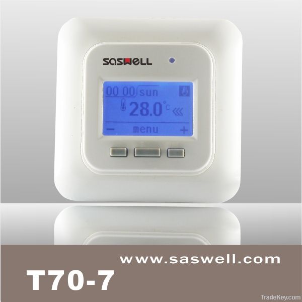 Underfloor heating thermostat with digital display