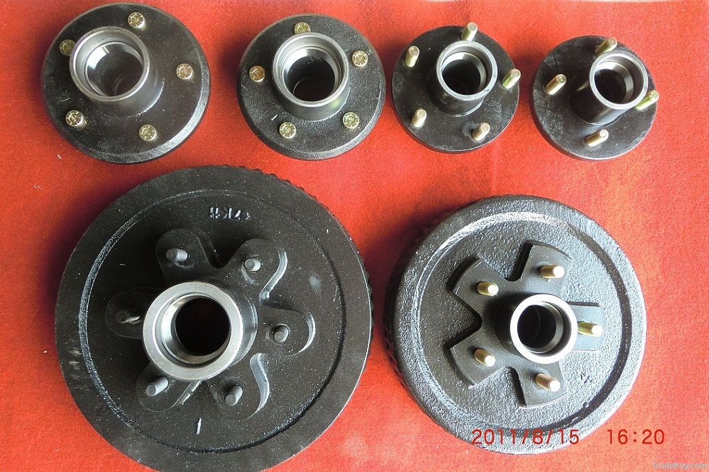 wheel hub and brake drum for trailer