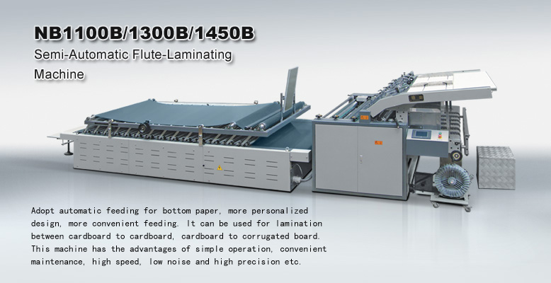 Semi-automatic flute-laminating machine