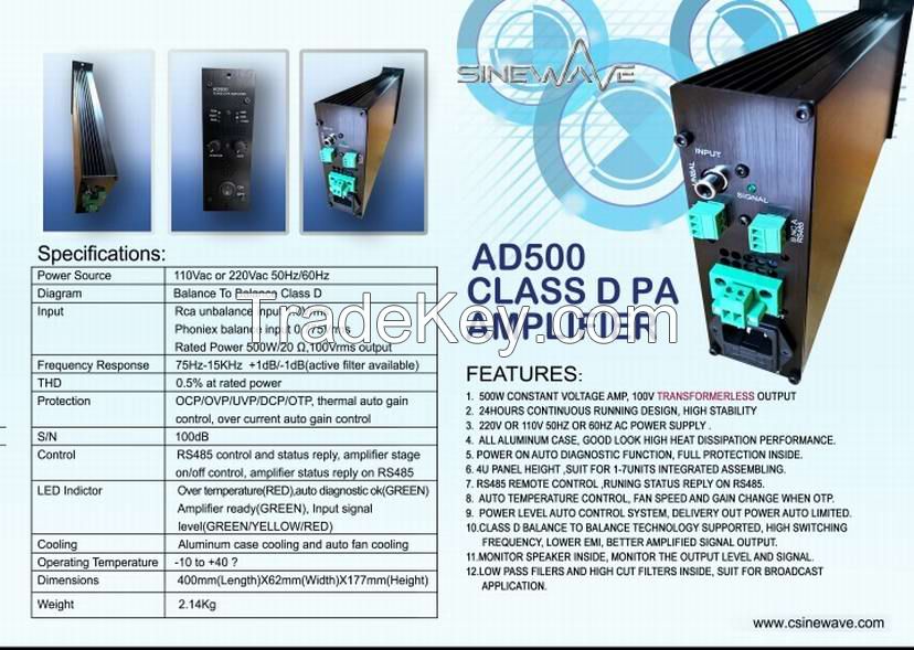 100V Output Transformerless Constant Voltage Amplifier