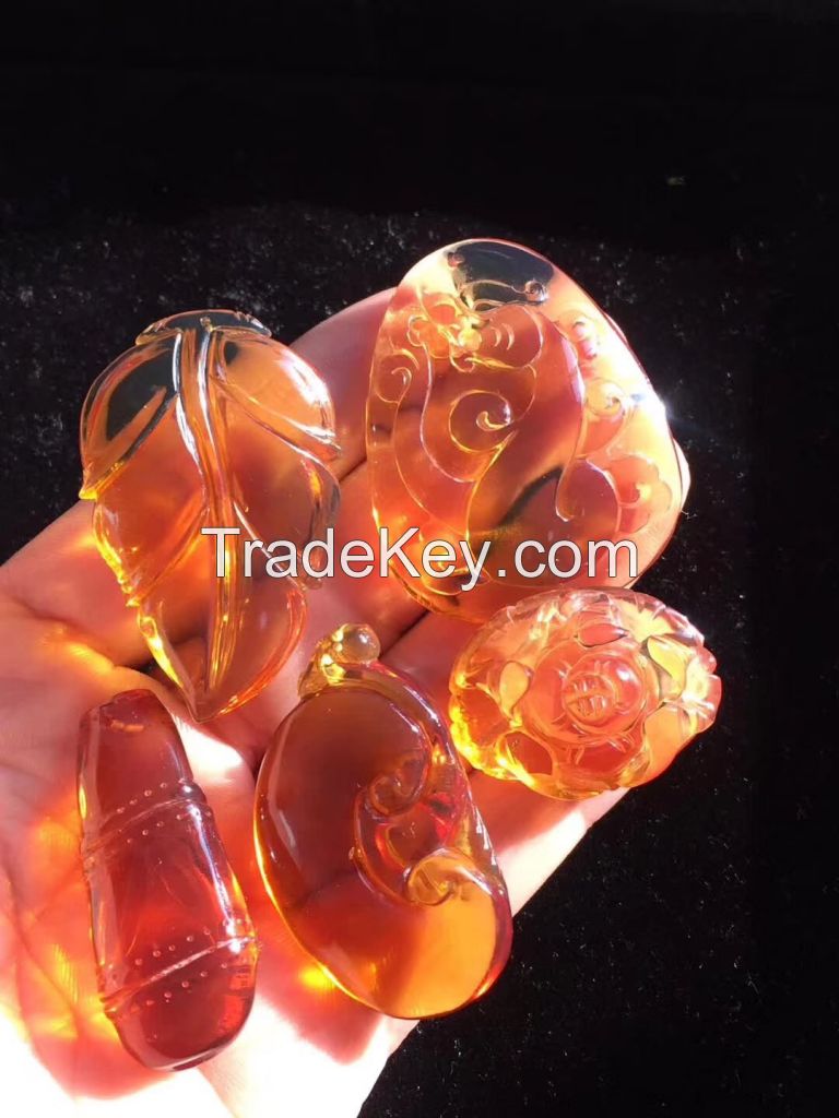 Natural Burmese Amber carvings pendant