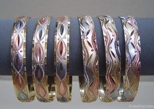 Diamond Cut Gold Plated Bangles