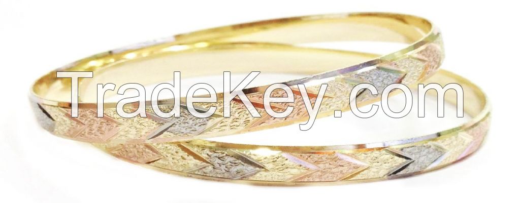 6.5mm Three Tone Bangles, Three Tone Bangles, Tres Colores Pulsera, Indian Bangles, Tri Color Bangles