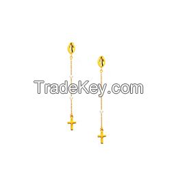 Gold Plated Saint Jude Cross Earring