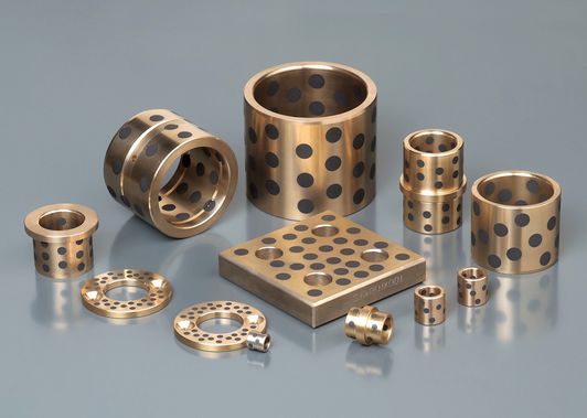 Bronze bushing with graphite, auto parts, sliding bearing, plain bearing