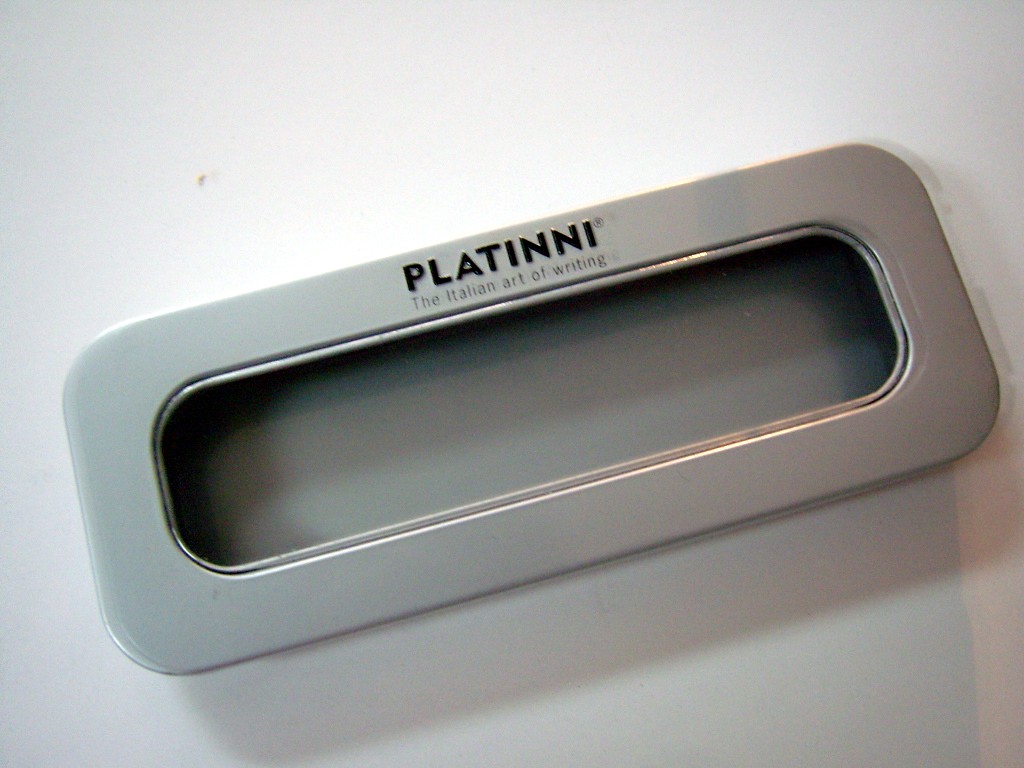 tin  pen  box with window