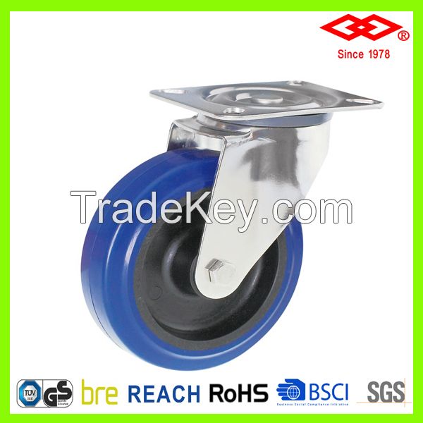 200mm Swivel brake elastic rubber caster wheel