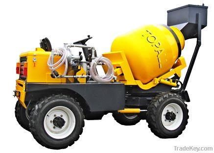 concrete mixer mounted on the truck