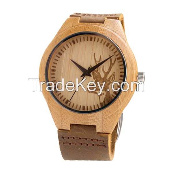 Japan Movement Bamboo Wood Watch Custom Logo