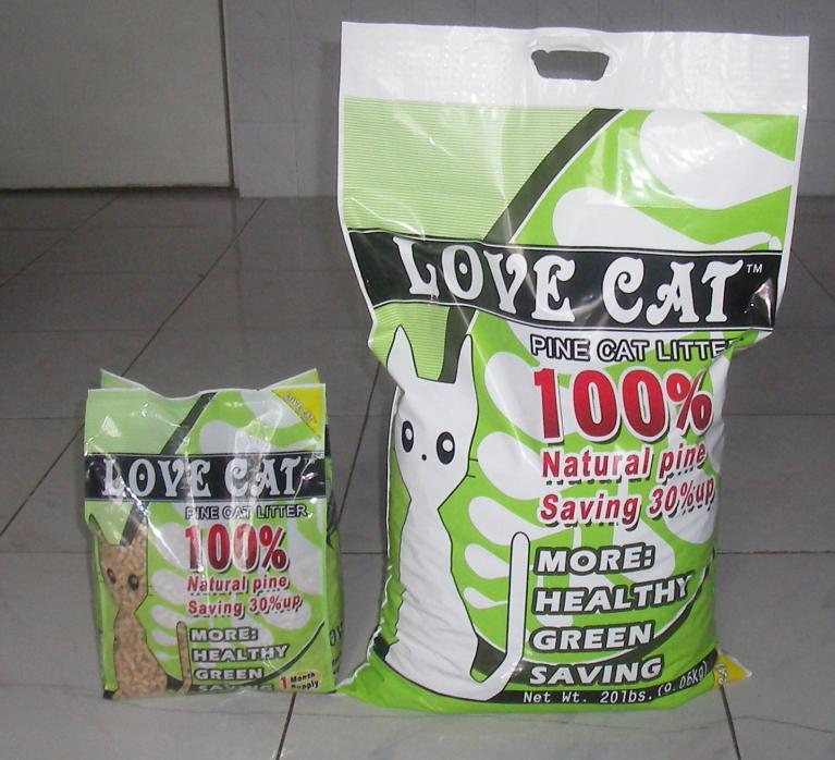 &quot;LOVE CAT&quot; pine cat litter