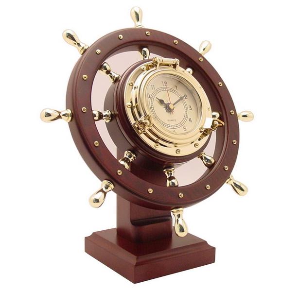 Nautical Ship Wheel Desk Clock