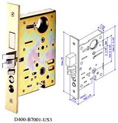 UL fire rated mortise lock