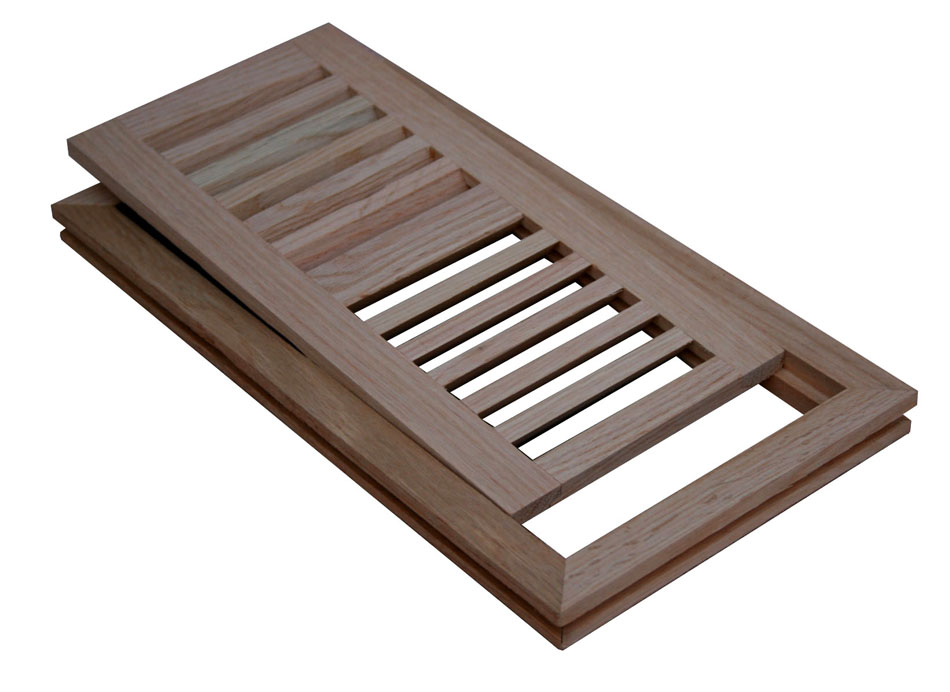 Flush Mount Wood Floor Air Vent Register, Grill