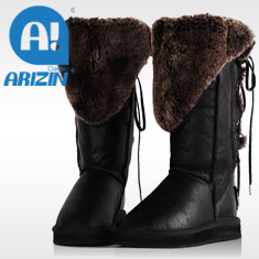 Lady winter boots, snow boots with two-face sheepskin material