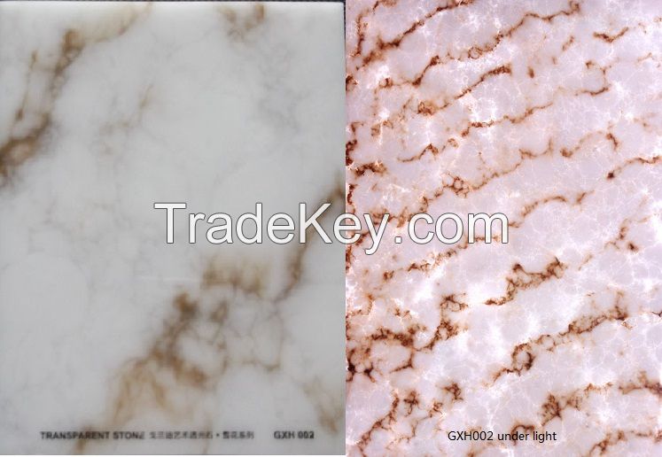 translucent acrylic solid surface artificial stone for tops