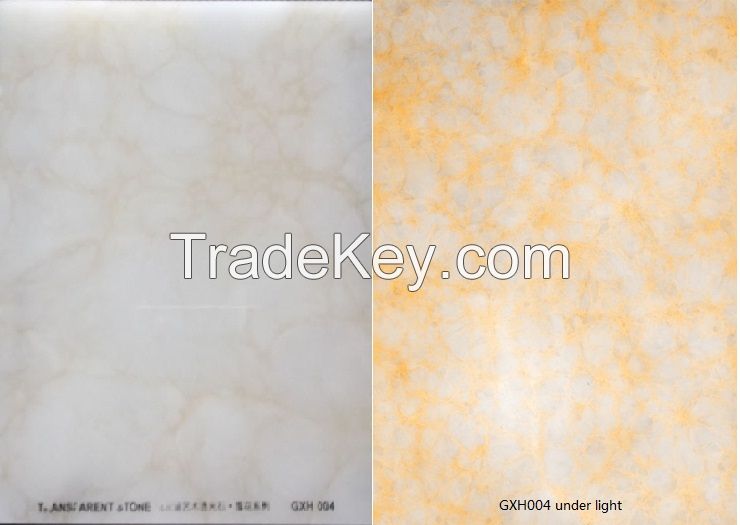 translucent acrylic solid surface artificial stone for tops