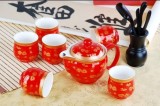 Red Glazed Porcelain Teaset