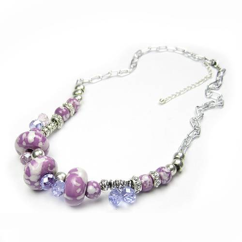 Porcelain&crystal necklace(CR-8847)